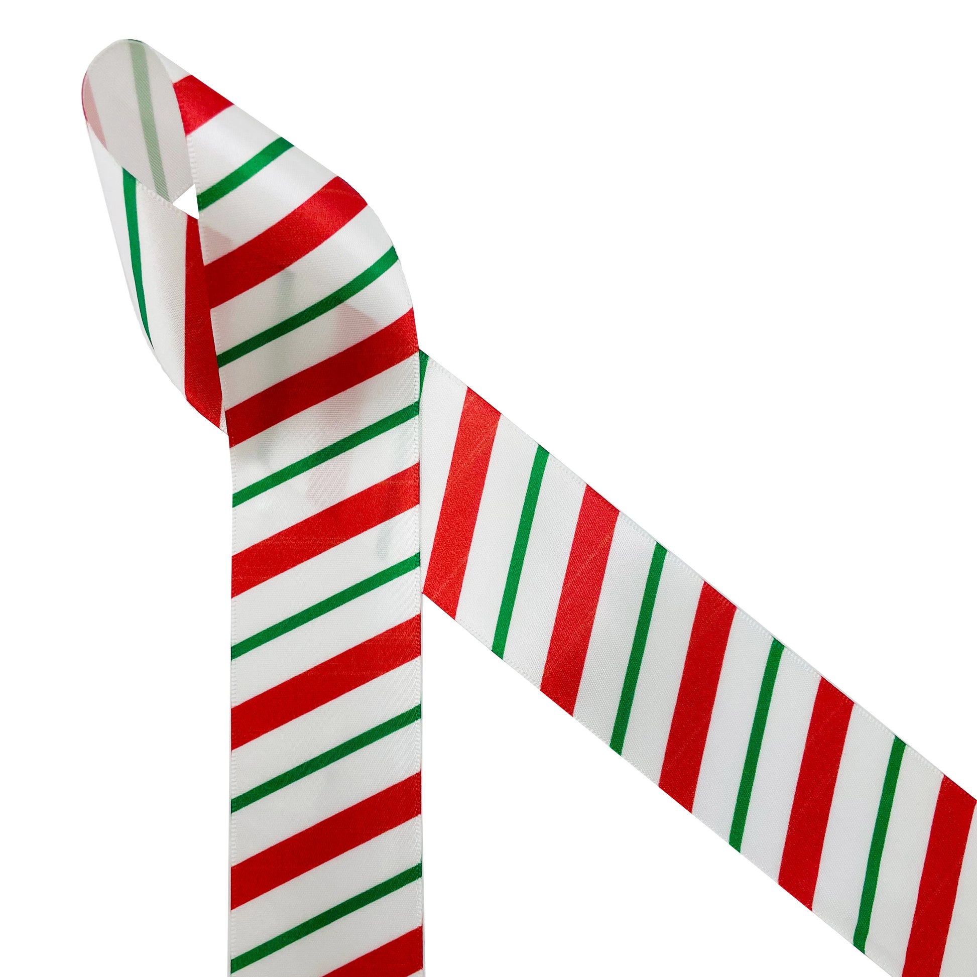Frosted Candy Cane Ribbon, Red/White, 2 1/2 Inch, 50-YDS, WE