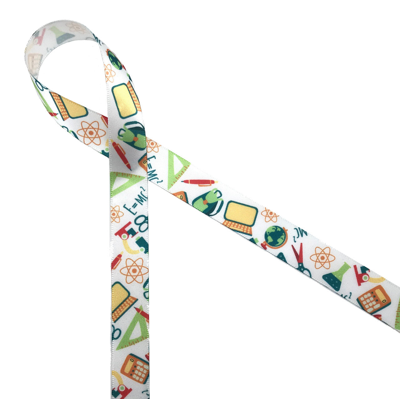 Science themed ribbon featuring scientific elements on 5/8