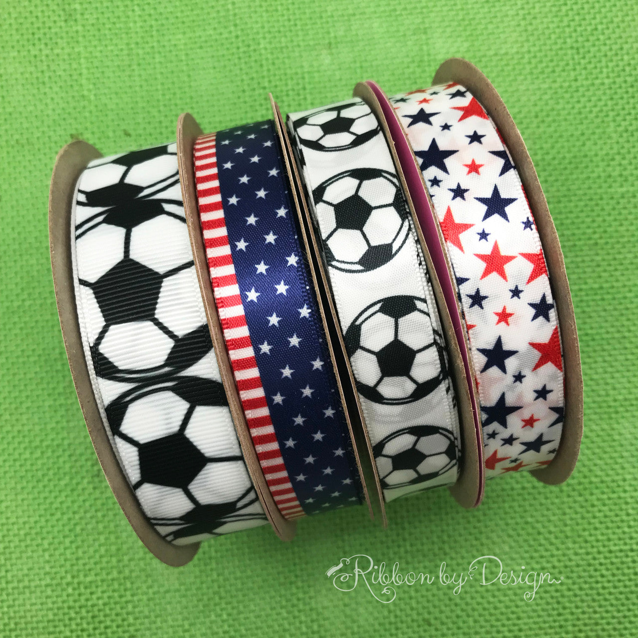 Mix and match our soccer ribbons with our all american collection to celebrate your all-star!