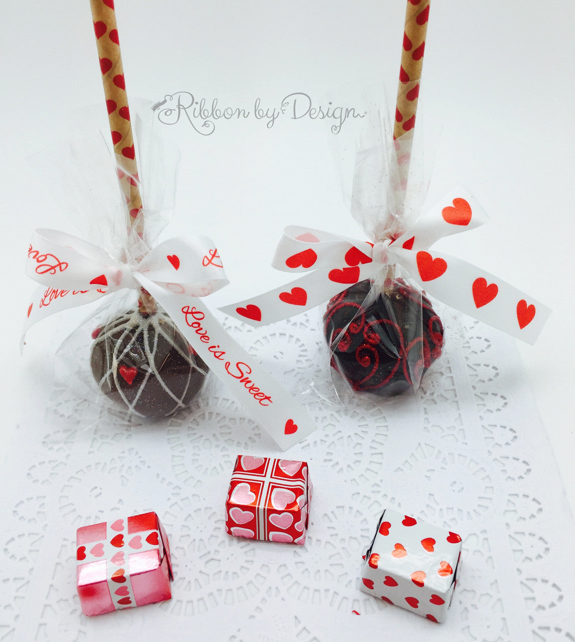 Tie our sweet little hearts on a pair of Valentine cake pops for an extra special treat! 