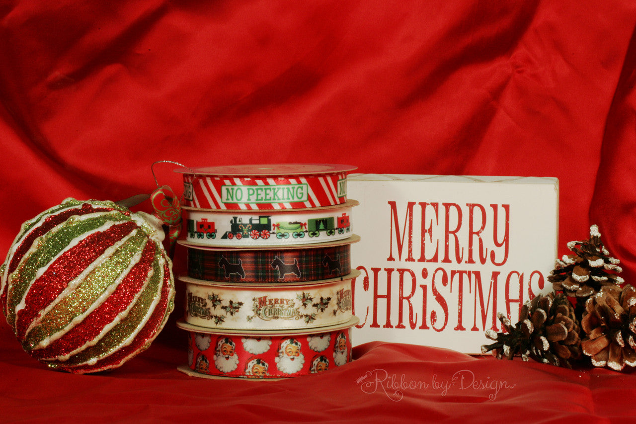 Our Holiday train ribbon is designed to mix and match with our entire Holiday collection!