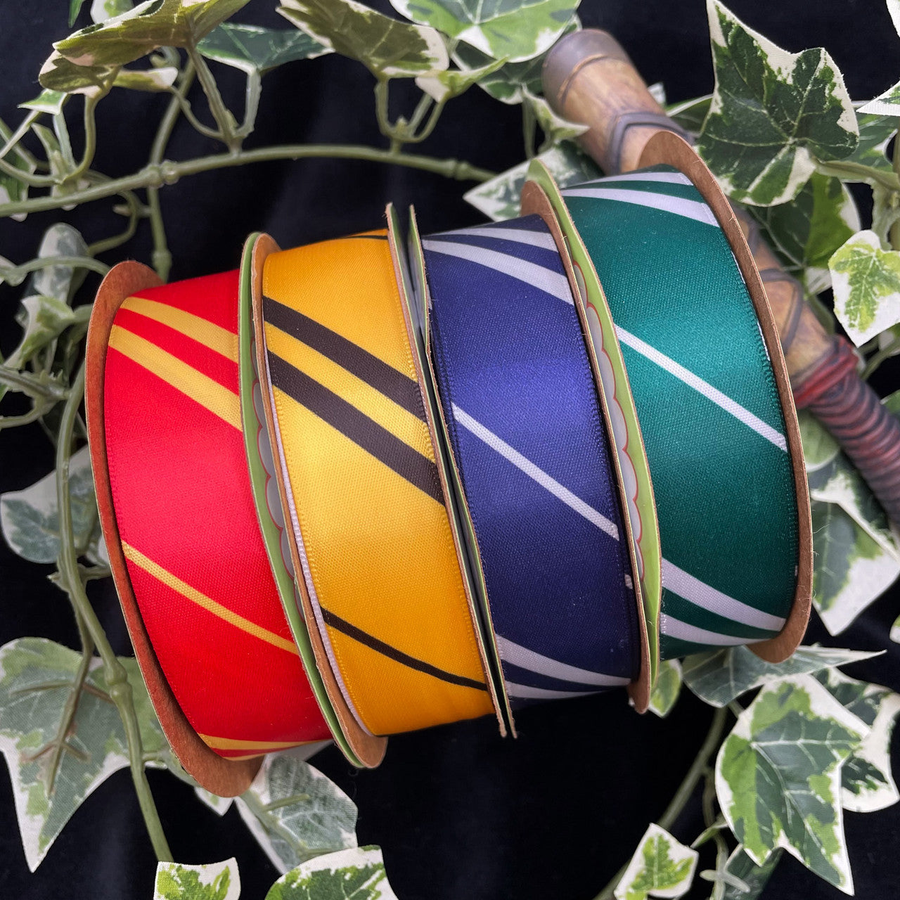 Wizard set of 4 stripes, red and yellow, navy and silver, green and ...