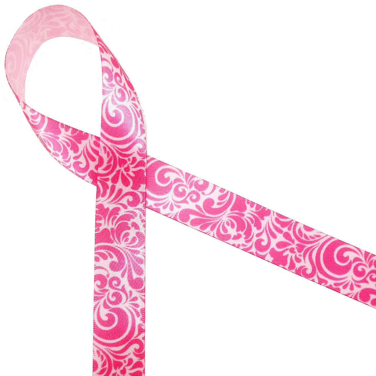 Pink Swirl Ribbons Pink Swirls on 7/8