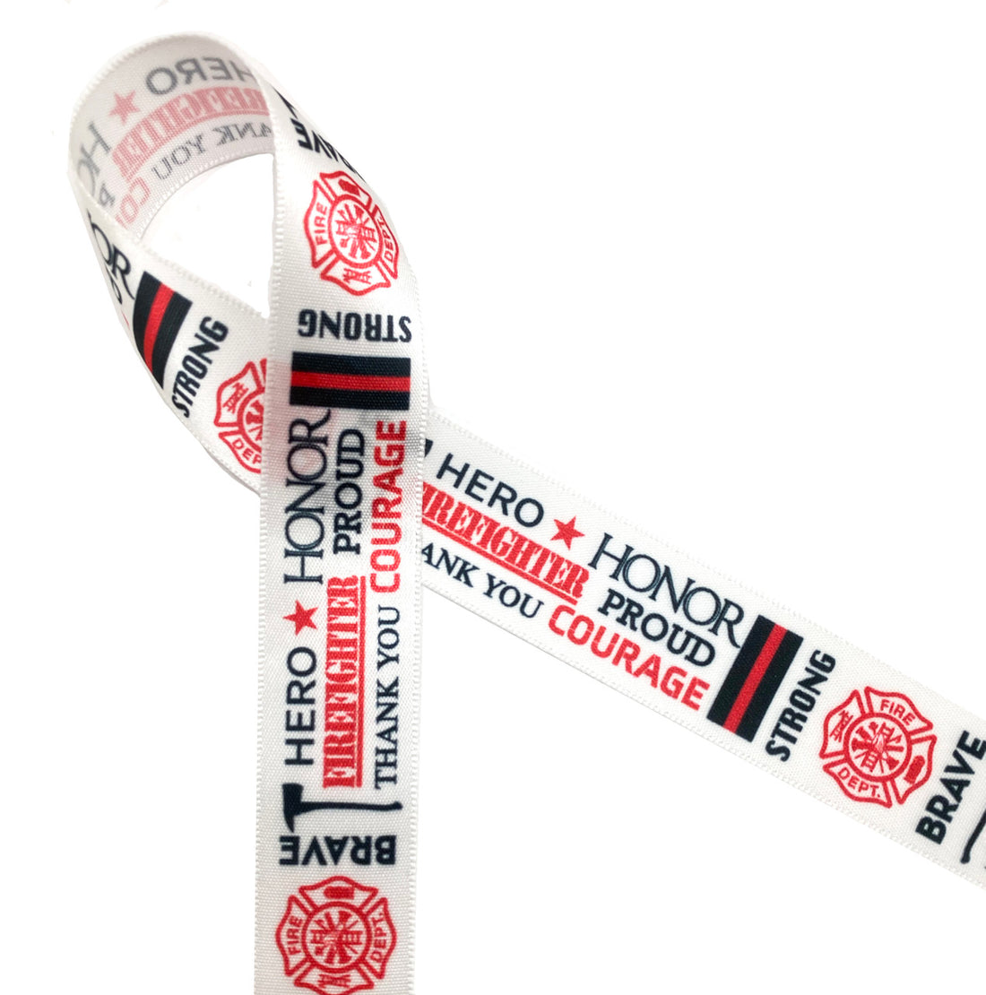 Firefighter subway art theme printed in red and black on 5/8